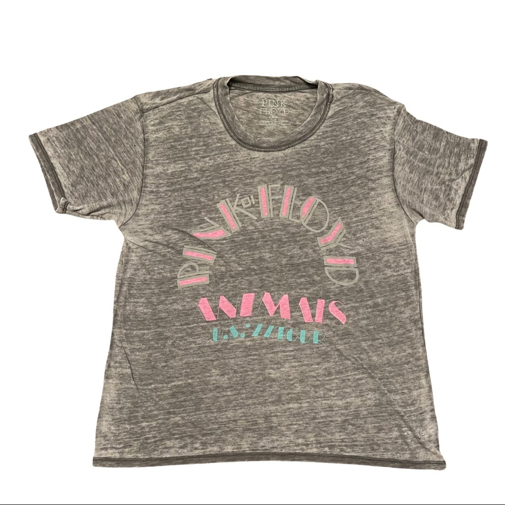 Pink Floyd Animals US 77 Tour Gray Burnout Tee Shirt Size Extra Small